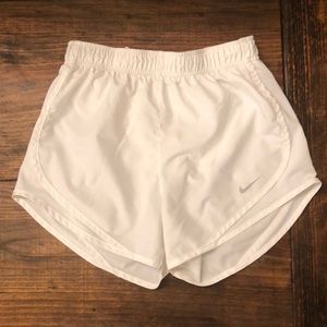 XS Nike white dri-fit running shorts pre-owned!